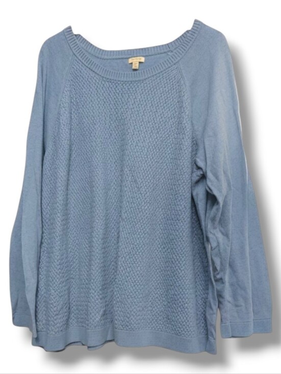 Sonoma Sweaters - Sonoma Light Blue Textured Thin Knit Sweater Women's Plus Sz 3X